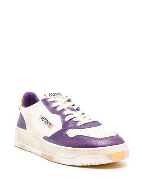 Off-white/purple/yellow calf leather sneaker AUTRY | AVLMBC01 IV/ACAI/FREESIA